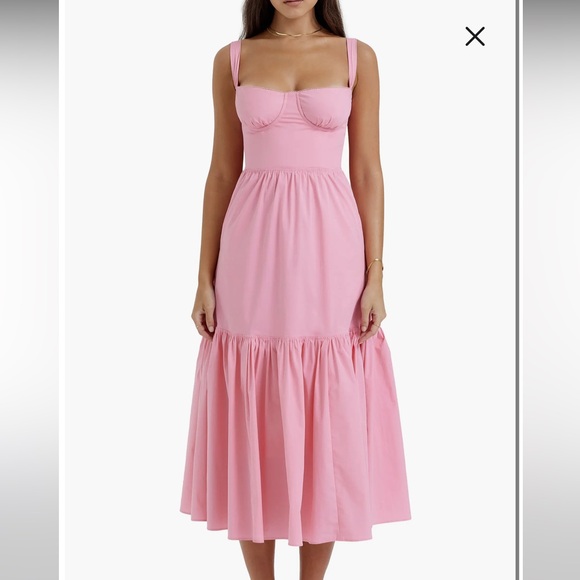 House of cb bubble gum pink midi dress - Picture 7 of 7